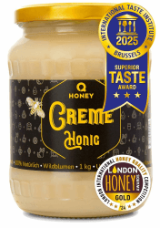 Roher cremiger Honig – streichfähig und kristallisationsfrei, Gewinner des Superior Taste Award 2025 vom prestigeträchtigen International Taste Institute – 100% natürlich, ungefiltert, 1 kg