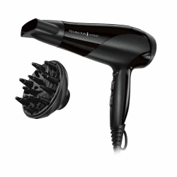 Remington Haartrockner Ionen (2200W, Ionenpflege-Keramik-Ring: schonendes Styling & gleichmäßige Wärmeverteilung, 3 Heiz- & 2 separate Gebläsestufen + Abkühlstufe, 2 Aufsätze) D3198 [Amazon Exklusiv]