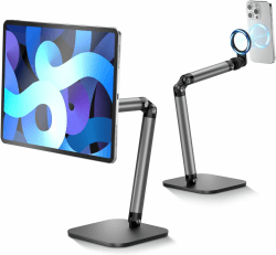 TELESIN° Magnetischer Handy Ständer, Tablet Halterung, Verstellbare Tisch Handy Halterung, Magsafe Handyhalter Tisch, Faltbarer Multi-Winkel Handy Halter Ständer für Magsafe/iPhone/Android/iPad