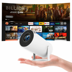 aquota Mini Beamer 4k 160 ANSI Lumen 4K Tragbarer Projektor Dual Band Wifi6/BT5.0, Beamer Handy 180°Drehbarer und Auto Keystone mit Android und IOS 11.0