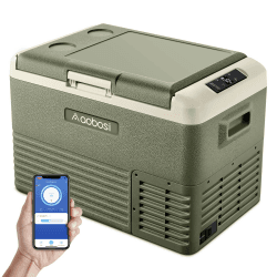 AAOBOSI Kühlbox Kompressor 30L, Kühlbox Elektrisch 12/24V 230V, Kühlbox Kompressor -20℃-20℃, Kühlbox Auto mit WIFI-Steuerung und LED-Touch-Bedienung, Geeignet für Reisen & Partys.