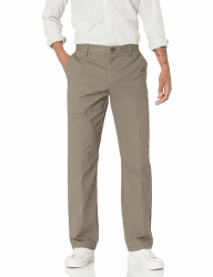 Amazon Essentials Herren Knitterfreie Flatfront-Chinohose in klassischer Passform (erhältlich in Übergröße) 40W / 29L Taupe