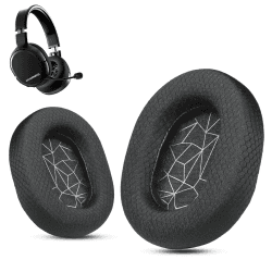 Krone Kalpasmos Arctis 7 Ohrpolster, atmungsaktives Gewebe, Ersatz-Ohrpolster für SteelSeries Arctis 1, Pro, 3, 5, 7, 7+, 7p, 7X, 9, Prime alle Modelle, kabelloses Headset, Silberfarben