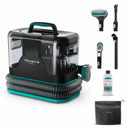 Rowenta Clean It Fleckenreiniger, tragbarer Teppichreiniger, schnelle und einfache Reinigung, abnehmbarer 2.3-Liter-Tank, wechselbare Reinigungsköpfe, 750 Watt, Grün, Schwarz, IN5020F0