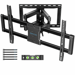 BONTEC TV Wandhalterung, Schwenkbare Neigbare TV Halterung für 37-85 Zoll Flach- und Curved-TVs bis 60kg, Schwerlast-Fernseher Halterung mit Ausziehbarem Doppelarm, Max VESA 600x400mm