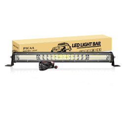 PICAA Led Arbeitsscheinwerfer, 20 Zoll 50CM 180W 7D Led Lichtbalken,mit 12V Kabel, Slim Spot Flutlicht Kombination Led Zusatzscheinwerfer Bar für SUV Offroad ATV UTV Traktor 4x4 Auto