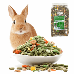 Nobleza - (700g Kaninchenfutter Ausgewogen, Hauptfutter für Hasen mit Gemüse, Natürliches Nagerfutterlebenswichtigen Vitaminen und Mineralien