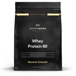 Protein Works Whey 80 Protein Pulver (Konzentrat) | Banana Smooth | Premium Eiweißpulver | Proteinreich & Wenig Zucker| 500g