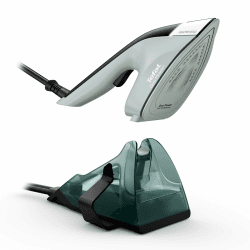 Tefal Duo Power 2-in-1 Bügeleisen und Dampfglätter, 1700 W, 25 g/Min. Dampfmenge, 100 g/Min. extra Dampfstoß, leichtes Handteil, 30 Sek. Aufheizzeit, Eukalyptus/Schwarz, JF4031E0