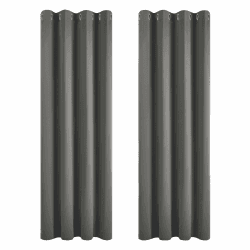 Deconovo Vorhang Blickdicht Verdunkelungsvorhang Gardine Wohnzimmer Thermogardine Kälteschutz Ösen, 138x117cm(HöhexBreite), Hellgrau, 2er Set H138 x B117 cm (2er Pack) Hellgrau