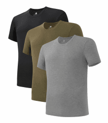 DAVID ARCHY Unterhemd Herren Atmungsaktive Tshirt Herren Slim fit Weich Kurzarm Shirt Basic Tshirt Herren,3er or 5er Pack XL Olivgrün Blume Grau/Schwarz/Dunkelgrau Blume Grau