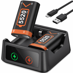 Akku für Xbox One/Series X&S Controller, 2 Stück 5520mWh Akku (2x2300mAh) Hoher Kapazität Batterien, NI-MH Akku Kompatibel mit Xbox Series X&S/Xbox One S/Xbox One X/Xbox One Elite/Xbox One Controller