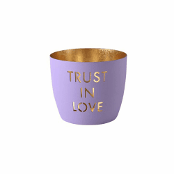 Windlicht Madras Trust in Love lila/Gold Eisen Höhe 8,5 cm