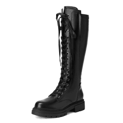 DREAM PAIRS Kniehohe Damenstiefel Stiefel Damen Flach rutschfeste Laufsohle Stylisch & Praktisch Winterstiefel Damen 41 EU Schwarz