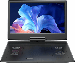 YOTON 16,9" Tragbarer DVD-Player mit 14,1" HD-Schwenkbildschirm für das Auto, 4-6 Stunden Akkulaufzeit, Intelligente Speicherwiedergabe, USB/SD-Unterstützung [Kein Blu-ray Support]