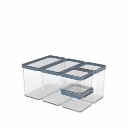 Rotho Loft Set Vorratsdosen 5 tlg. LOFT, Kunststoff (PP) BPA-frei, transparent, (32.3 x 22.3 x 16.6 cm)