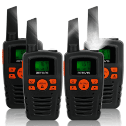 Retevis RA635 Walkie Talkie 4er,16 Kanäle, PMR446 Lizenzfrei, Große Reichweite, CTCSS/DCS, VOX, LED Taschenlampe, Walkie-Talkies Geschenke für Erwachsene Kinder Skifahren Outdoor-Aktivitäten