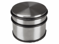 Perel Edelstahl-Türstopper, ohne Bohren, mit rutschfester Gummibasis, 75 mm hoch und 90 mm Durchmesser, für einen subtilen aber effektiven Griff, ideal für jedes Interieur, grau, 1 kg