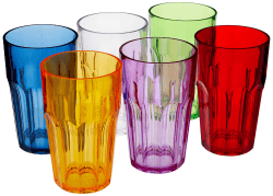 Guzzini - Happy Hour, Set aus 6 Hohe Trinkgläser - Ø8 x h12 cm - Kapazität: 420 cc - 07230652, Sortiert
