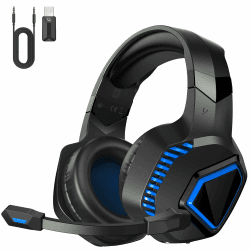 KAPEYDESI Gaming Headset Wireless, Gaming Kopfhörer Kabellos for PS5/PC/Switch/Mac, Headset mit Mikrofon Noise Cancelling, Bluetooth 5.2, 3D Surround-Sound, Kopfhörer mit Kabel 3.5mm for Xbox Series.