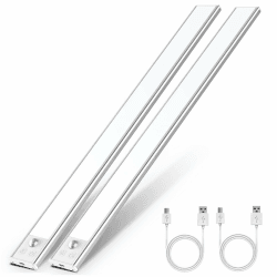 Unterbauleuchte Küche Led Schrankbeleuchtung mit Bewegungssensor 41CM 2800 mAh USB Aufladbar dimmbar Schrankleucht LED Sensor Licht stufenlose Nachtlicht für Küche, Badezimmer, Schlafzimmer 2 Stück
