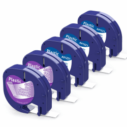 Aken Kompatibel mit Dymo Letratag Etikettenband 12mm x 4m Kompatibel mit Dymo LetraTag LT-100H LT-100T LT-110T, Kompatibel mit Dymo Kunststoff Etikettenband Weiß/Transparent