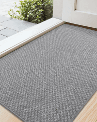 COLOR&GEOMETRY Fussmatte Innen 81 x 122 cm, Schmutzfangmatte Groß Innen Außen Fussmatten Haustür Waschbar Schnelltrocknend, Fußmatte Dünn Türmatte Fußabtreter Eingangsteppich rutschfest, Grau