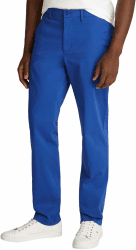 Tommy Hilfiger Herren Chino Hose Denton Satin Straight Fit 33W / 34L Blue (Monochrome Blue)