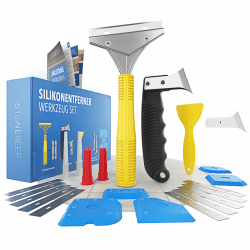STONE REEF Silikonentferner Set Werkzeug zum silikonentfernen - Inkl. Fugenmesser, Fugenhai, Fugenkratzer - Silikonentferner Silikonfugenentferner