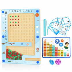 VingaHouse Magnetische Perlvermehrungsplatte, Holz Mathematik Spielzeug, Kinder Lernspielzeug Geschenk, Zahlen Spielzeug Holz, Einschulung Geschenk für Kinder 3 4 5 Jahre