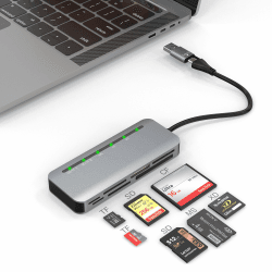 USB C Kartenleser SD XD Memory Stick Kartenleser, Multi-Kartenleser für SD SDXC SDHC/TF/CF CFI/XD/MS mit USB C/USB3.0-Adapter, 5 Gbit/s Memory Stick Pro Duo Kartenleser Lesen Sie gleichzeitig Karten