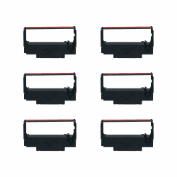 Printerfield ERC38 POS-Drucker Farbbandkassette in Schwarz & Rot für Epson ERC30 ERC34 ERC38 NK506 Drucker & TMU200/300 Registrierkassen (6er Pack).