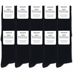 Occulto Herren 100% Baumwolle Socken 10-20er Pack (Modell: Ingo) 43-46 10 Paar | Schwarz