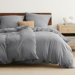 BEDSURE Bettwäsche 135x200 4teilig Grau - Weiche Vorgewaschene ÖKO-TEX Polyester Mikrofaser Bettwäsche-Set, 2 Bettbezug 135x200 cm mit Reißverschluss und 2 Kissenbezüge 80x80 cm