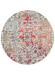RugVista, Kaleidoscope, Teppich, Mittelflor, ∅ 150 cm, Rund, Modern, Oeko-Tex Standard 100, Polypropylene, Flur, Schlafzimmer, Küche, Wohnzimmer, Multi, Mehrfarbig