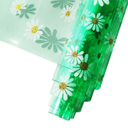HYANG Transparent Daisy PVC Leder Stoff Blätter 1 Rolle 12" x 53" (30cm x 135cm) Perfekt für handgemachte Bögen, Ohrringe, Handtasche, Nähen, Handwerk (Hellgrün)