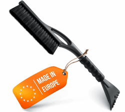 FROSTWUNDER Eiskratzer Auto mit Besen [Made in Europe] - 59cm Profi Schneebesen Auto mit schonenden Borsten - Schneller Scheibenkratzer Auto - Langer Schneebesen - Langlebiger Eiskratzer mit Besen