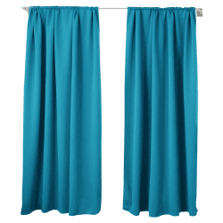 WOLTU 2er Set Gardinen Vorhang Blickdicht Kräuselband für Schiene, 250 g/m² Schwere Verdunklungsvorhänge Thermovorhang kälteschutz lichtdicht für Wohnzimmer Kinderzimmer, 135x245 cm Türkis