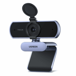 UGREEN Webcam 2K, Webcam mit Mikrofo, Webcam für PC, 80°Sichtfeld, Webcam mit Privacy Cover, Autofokus, Automatische Lichtkorrektur, Stereo-Sound, Plug & Play, PC Kamera für Windows/MacOS/Zoom/Skype