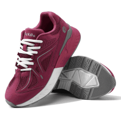 FitVille Damen Laufschuhe Extra Weit Walking Schuhe Turnschuhe Breite Sportschuhe Fitnessschuhe Bequeme Sneakers Schuhe für Plantarfasziitis 43 EU Weit Rosenrot