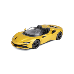 Bburago Ferrari SF90 Spider: Modellauto im Maßstab 1:18, Ferrari Race & Play Serie, Kofferraum, Motorhaube und Türen beweglich, Gold (18-16016)