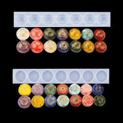FineInno Gießform Silikonform Orgonite Chakra Resin Mold Harz Form Cabochon Epoxidharz Formen für Schmuckherstellung Anhänger Halskette Dekoration (Orgone Chakra Molds)
