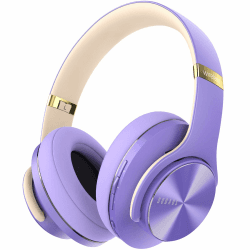 DOQAUS Bluetooth Kopfhörer Over Ear,Bis zu 90 Std Kabellose Kopfhörer mit 3 EQ-Modi, HiFi Stereo Faltbare Headset mit Mikrofon, weiche Ohrpolster für iPhone/ipad/Android/Laptops-Lila