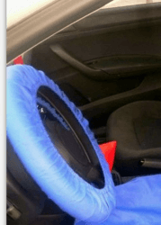 Schutz für das Lenkrad aus geflochtenem Stoff, staubdicht und wasserdicht, für alle Autos, SUVs und Lastwagen (Blau)