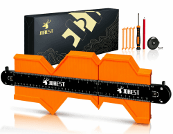 JOREST Anschließbare Konturenlehre 25+12cm, Weihnachtsgeschenke für Vater Männer Handwerker, Konturenlehr Groß Feststell, Konturschablone, Vervielfältigungslehre, Laminat Schablone, Konturmessgerät