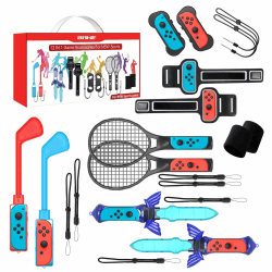 12 in 1 Switch Sport Zubehör Set Bundle – 2025 Familienparty-Paket Spiel Zubehör Set Satz für Nintendo Switch & OLED Sportspiele