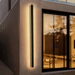 Lange Wandleuchte Villa Wandleuchte Schwarze Wandleuchte Wasserdicht Ip65 Aluminium Acryl Außen LED Wandleuchte für Gärten,Terrassen,Schlafzimmer Wohnzimmer Innen wandleuchte,125cm*1/45W,Warm light