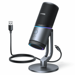 UGREEN Mikrofon Gaming für PC USB Microphone mit RGB Licht 24bit/96kHz Stummschalttaste Gaming Mic für PS5 /PS4 Kondensatormikrofon für Streaming, Gaming, Podcasting, Aufnahme, Laptop