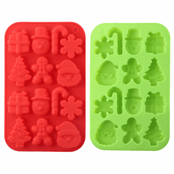 7 Muster Weihnachten Silikonform Set, 2 Stück Epoxidharz Formen Silikon, Schneeflocke Weihnachtsbaum, DIY Silikon Gießformen für Schokolade, Fondant, Kuchen, Gelee, BPA-Frei