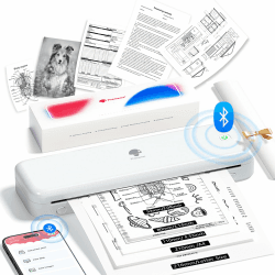 Phomemo M834 Thermodrucker A4, Mobiler Drucker A4 für Unterwegs Kompatibel mit Android und iOS, Tragbare Drucker Unterstützt A4 Thermopapier für Büro, Schule, Zuhause, Unternehmen und Unterwegs
